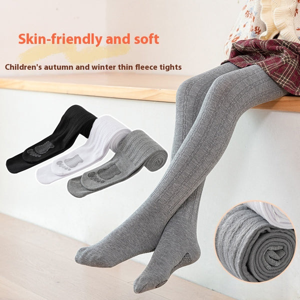 Velvet Wave Pattern Wool Tights