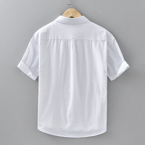 Summer Menswear Casual Short-sleeved Cotton Shirt