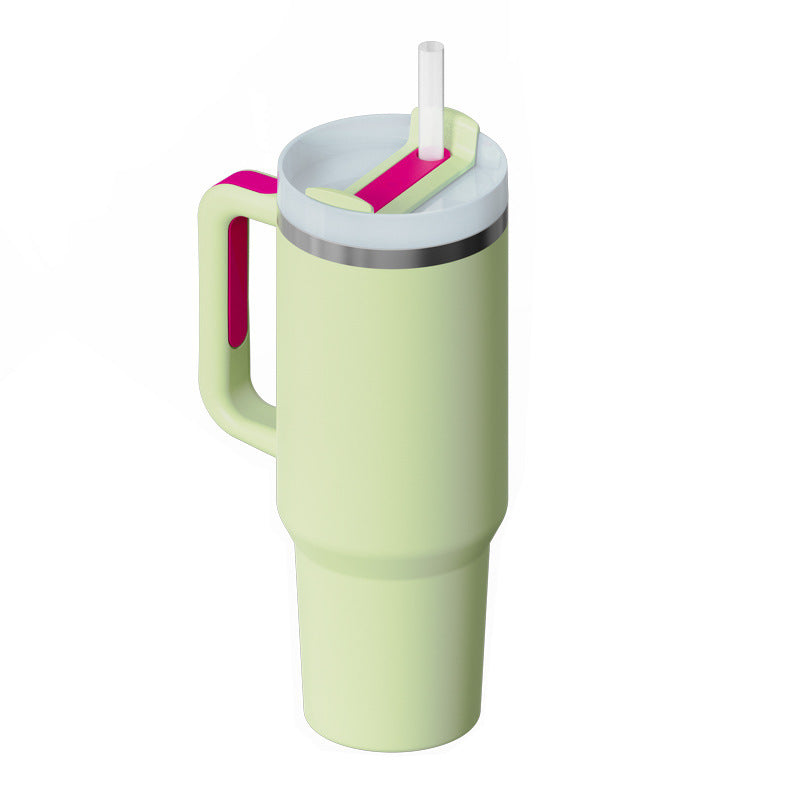 40 Oz Tumbler With Handle Straw Stainless Steel