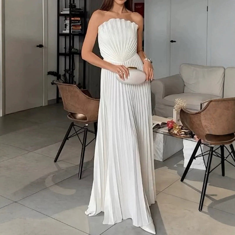 Elegant Folding Swing Pleated Temperament Jumpsuit