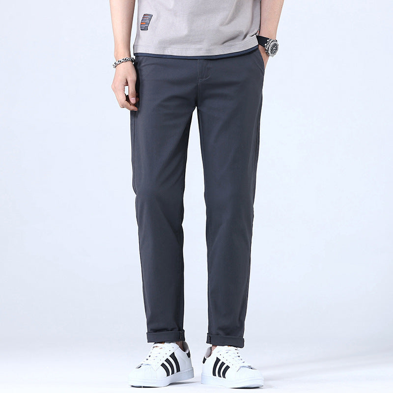 Slim Fit Straight Stretch Trousers