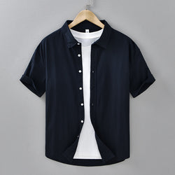 Summer Menswear Casual Short-sleeved Cotton Shirt