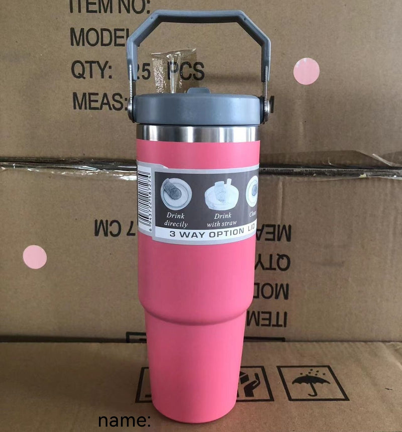Stainless Steel Cup Travel Sports Water Bottle With Handle Cover