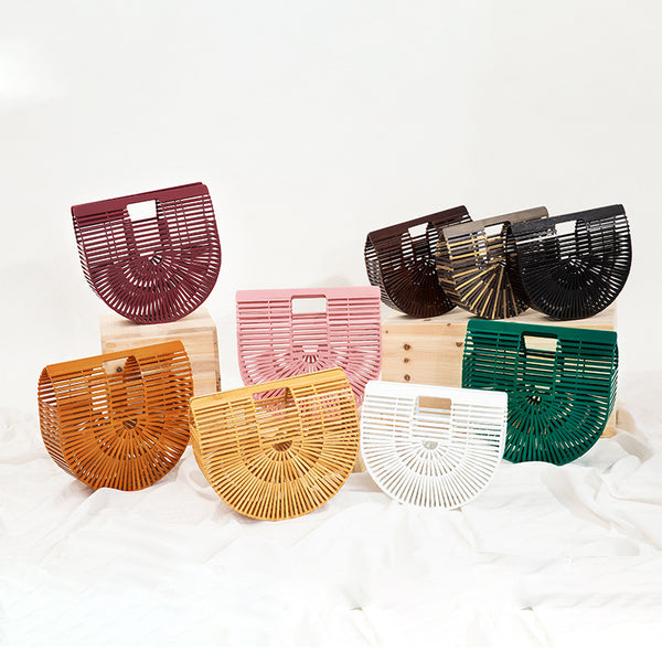 Bamboo Slice Bamboo Strip Bag  Leisure Handbag