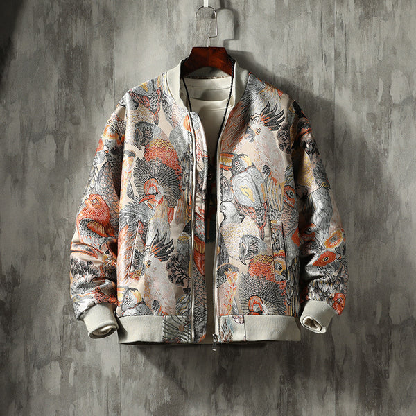 Style Jacket Large Size Coat Youth Jacket Zipper Stand Collar Long Sleeve