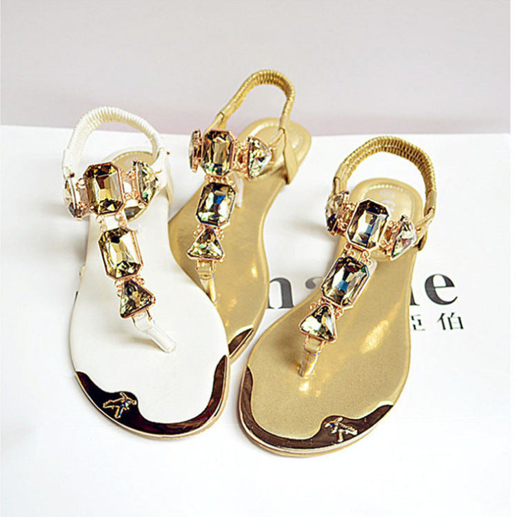 New Sandals Rhinestone Back Wrist Strap Thong