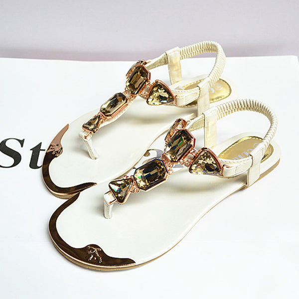 New Sandals Rhinestone Back Wrist Strap Thong