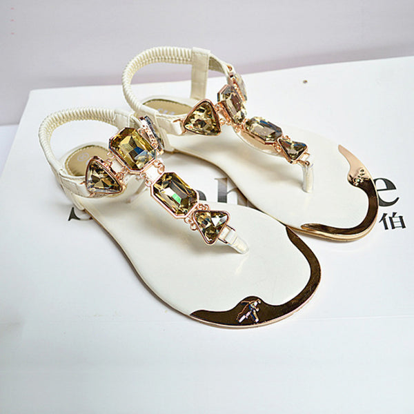 New Sandals Rhinestone Back Wrist Strap Thong