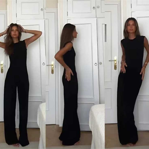 Solid Vest Casual Jumpsuit