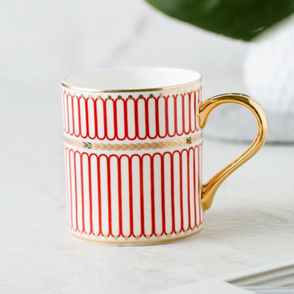 Creative Gold Light Luxury Ceramic Mug British Style