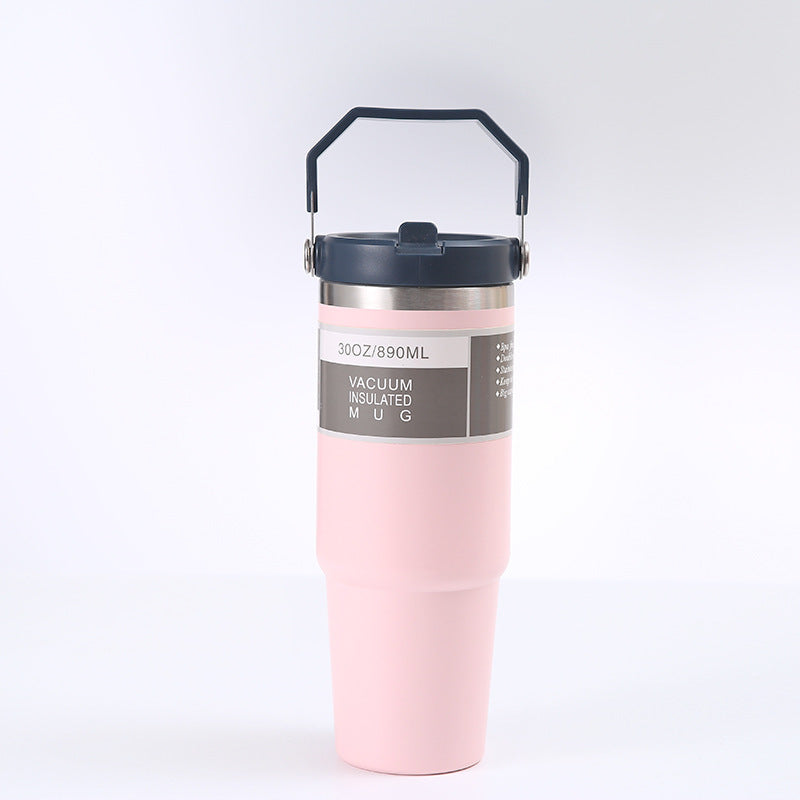 Stainless Steel Cup Travel Sports Water Bottle With Handle Cover