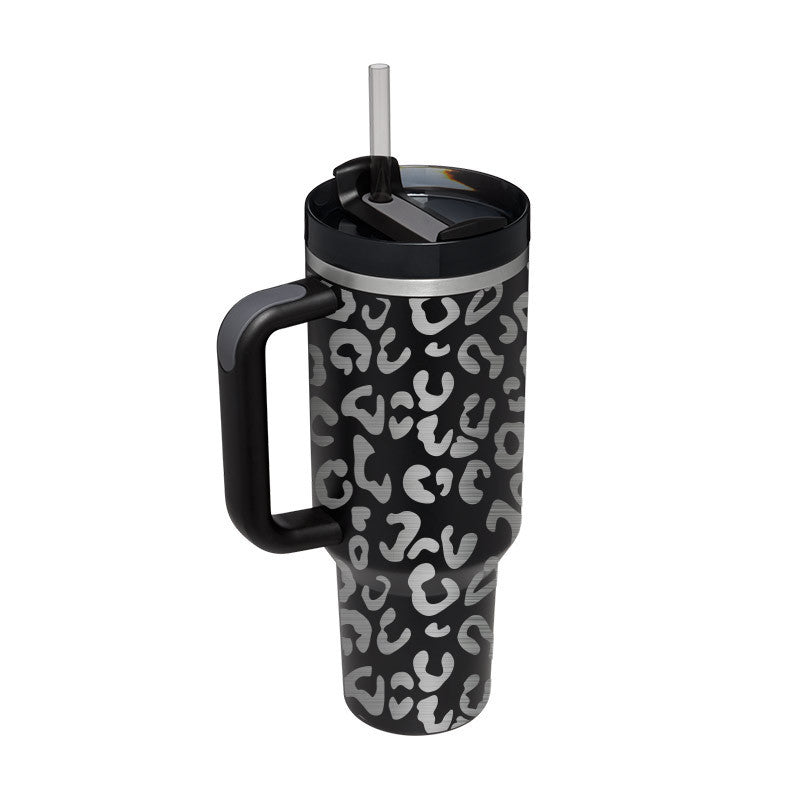 40 Oz Tumbler With Handle Straw Stainless Steel