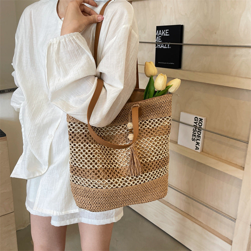 Straw Fashion Seaside Vacation Beach Bag