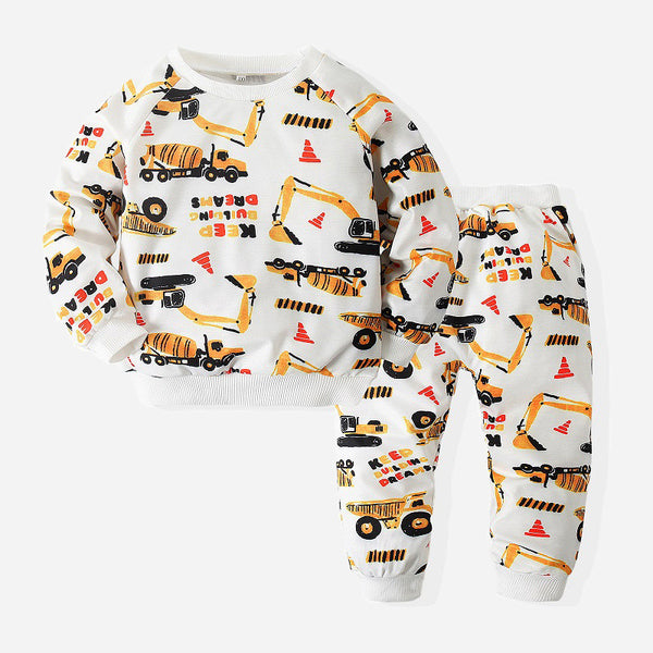 Boys Long Sleeve Cartoon Two-piece Set
