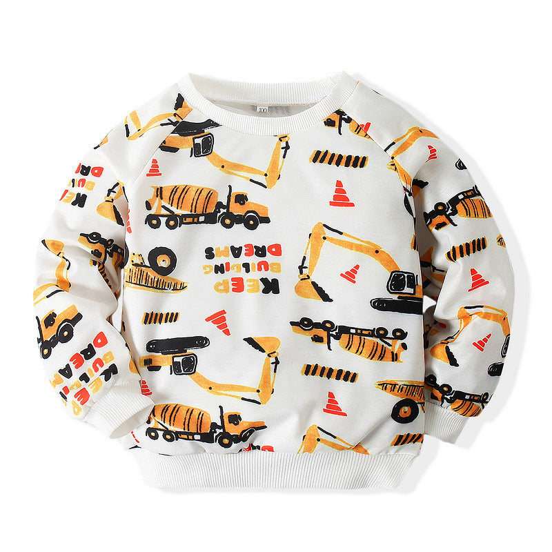 Boys Long Sleeve Cartoon Two-piece Set