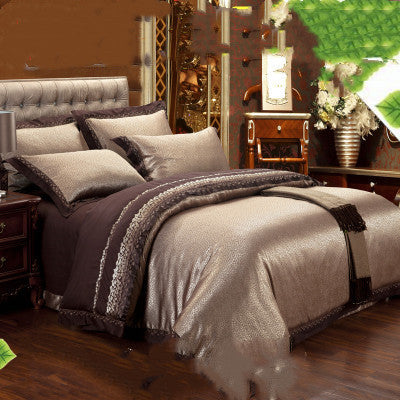 Ice Silk Jacquard Luxury High-end Linen And Cotton Bedding Set