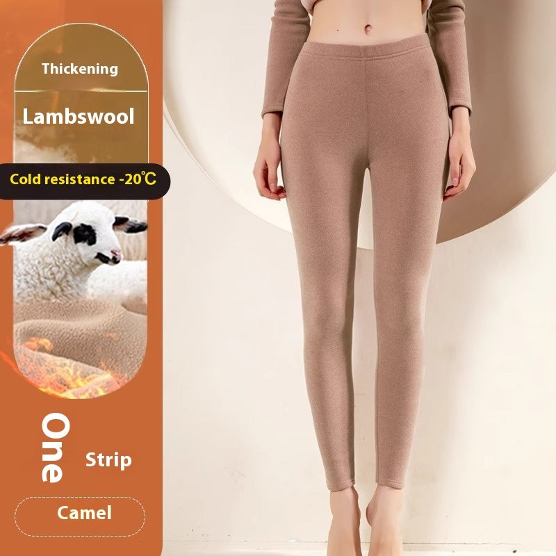 Warm Cashmere Leggings Winter Solid Slim Pants Trousers
