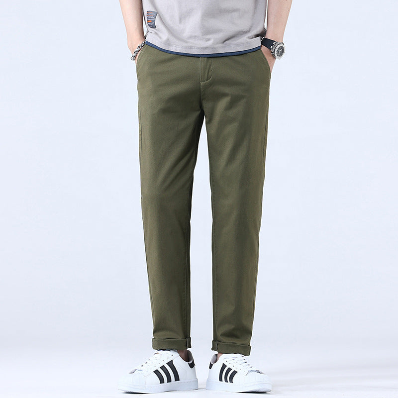 Slim Fit Straight Stretch Trousers