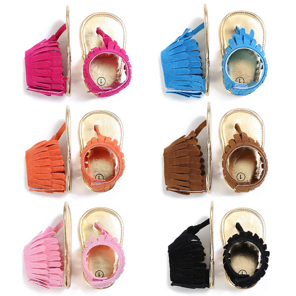 Tassel flannel baby sandals