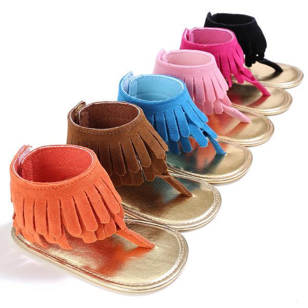 Tassel flannel baby sandals