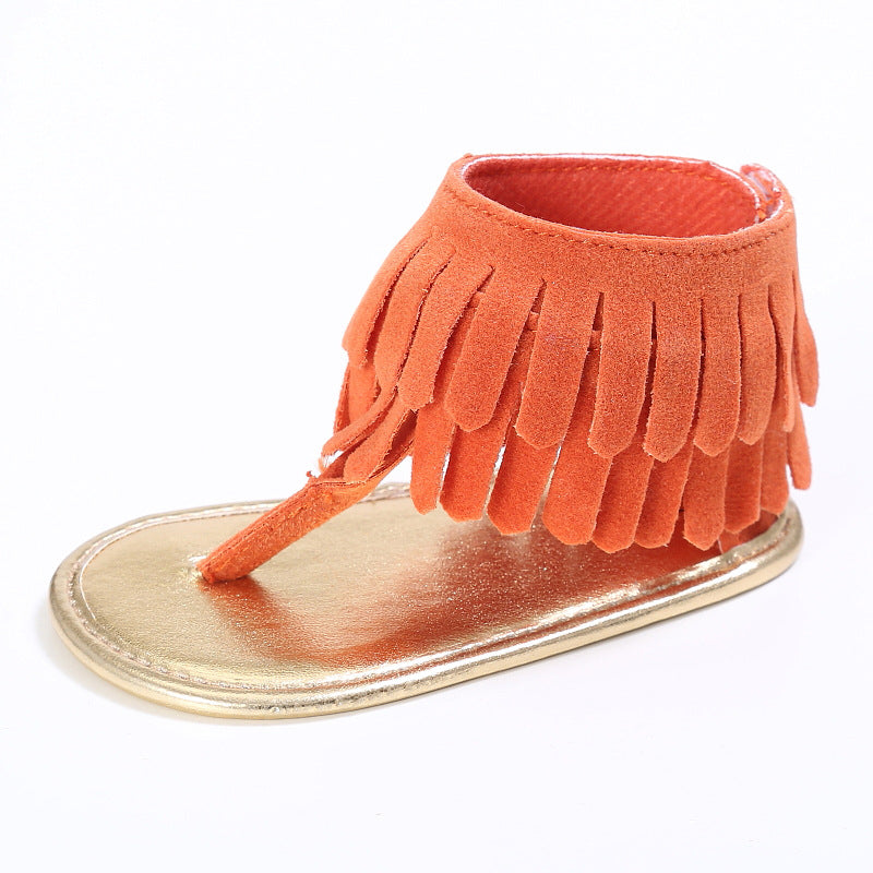 Tassel flannel baby sandals