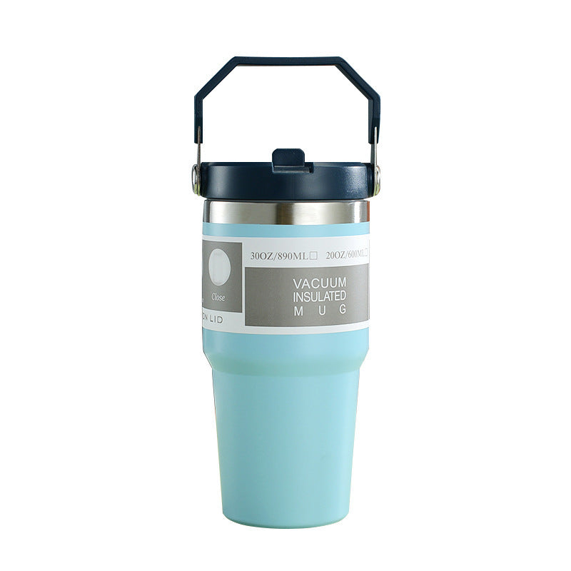 Stainless Steel Cup Travel Sports Water Bottle With Handle Cover