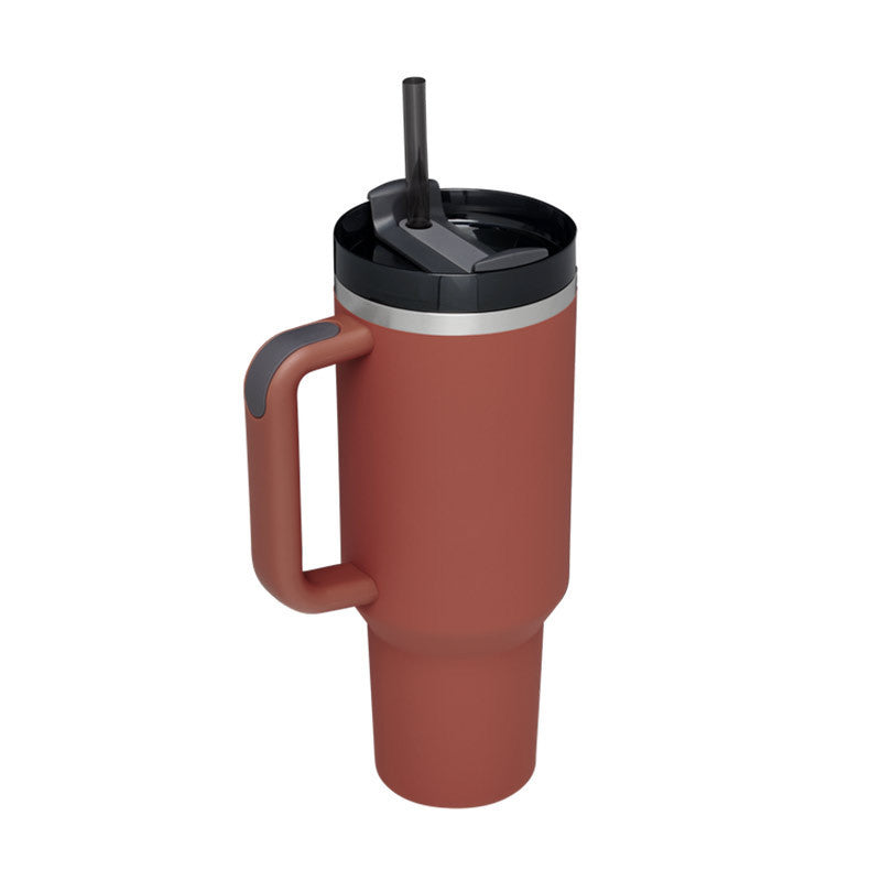 40 Oz Tumbler With Handle Straw Stainless Steel