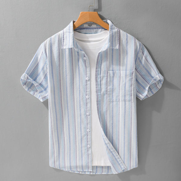 Summer Striped Short Sleeve Shirt