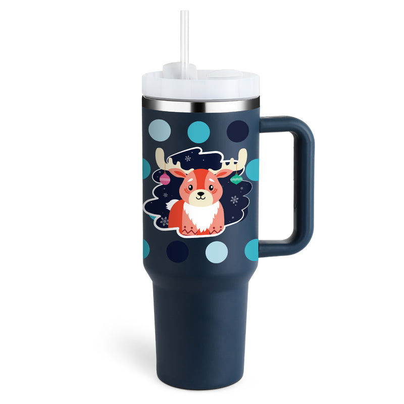40 Oz Tumbler With Handle Straw Stainless Steel