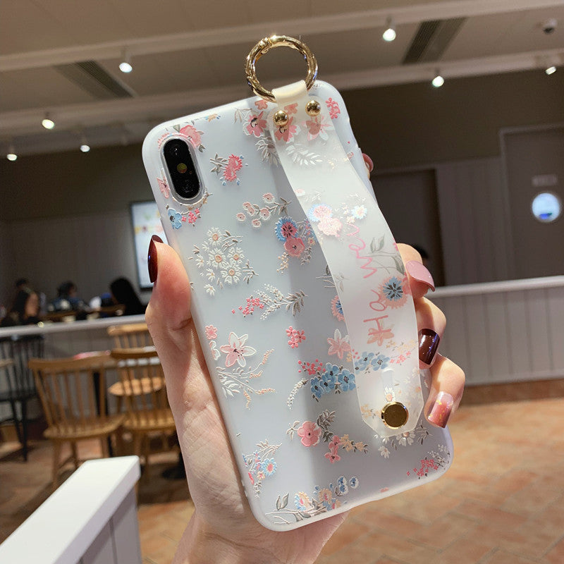 Compatible with Apple , Wristband flower phone case