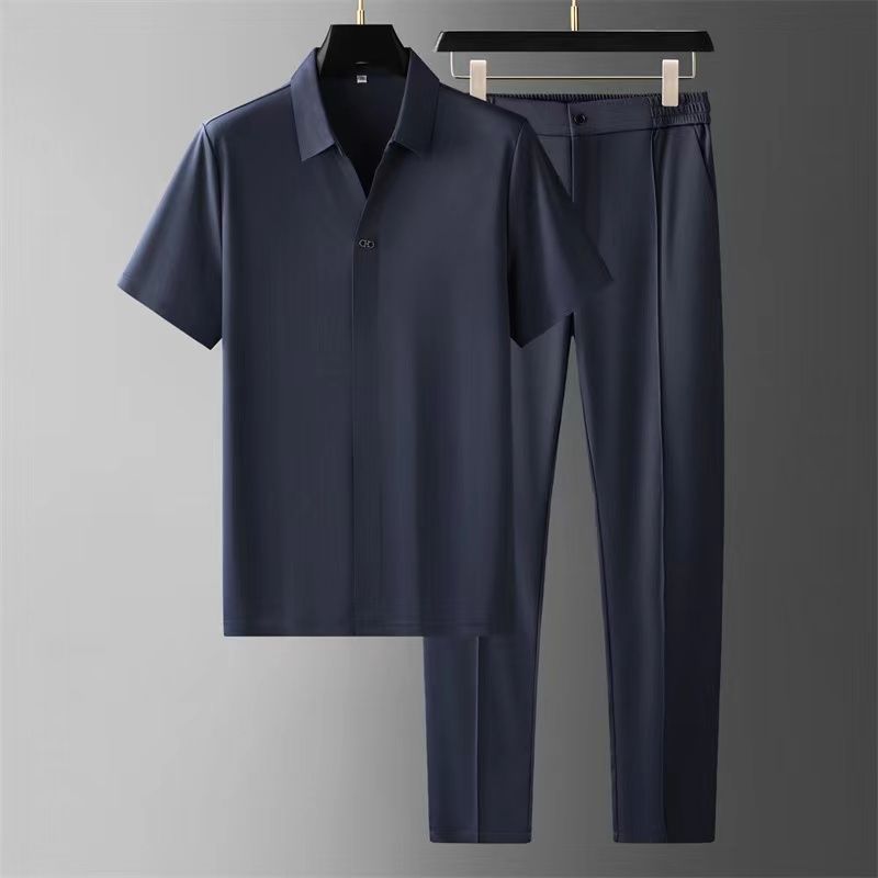 Ultra-thin Silky Ice Silk Seamless Adhesive Short Sleeve Shirt Outfit