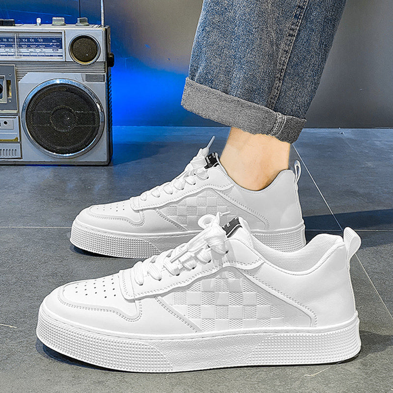 Casual Lace-up Sneakers Men Plaid Flats Shoes