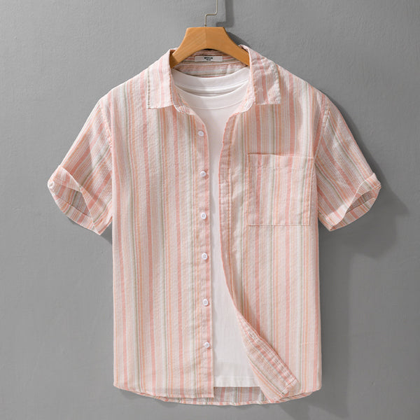Summer Striped Short Sleeve Shirt
