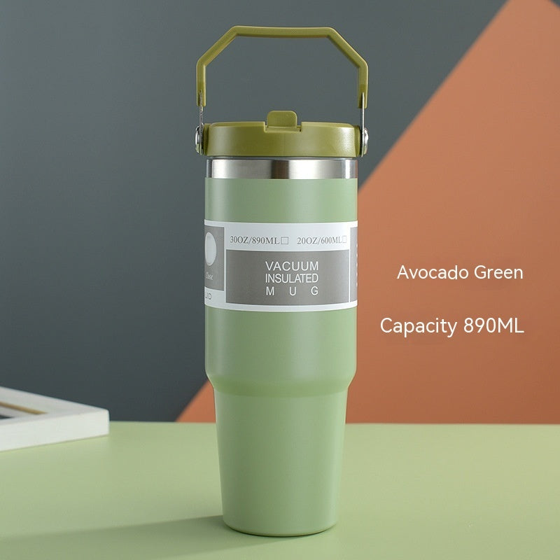 Stainless Steel Cup Travel Sports Water Bottle With Handle Cover