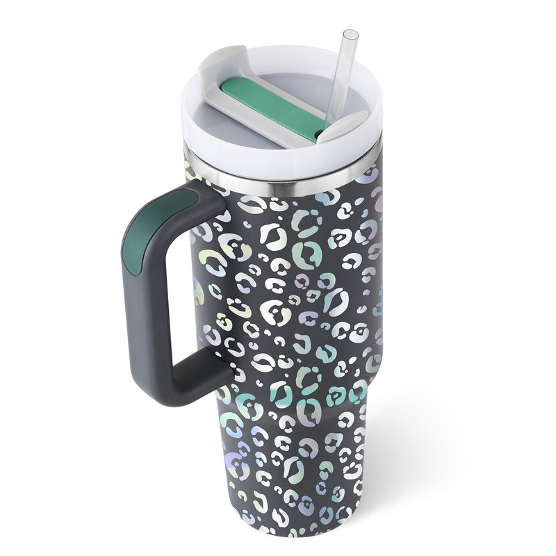 40 Oz Tumbler With Handle Straw Stainless Steel