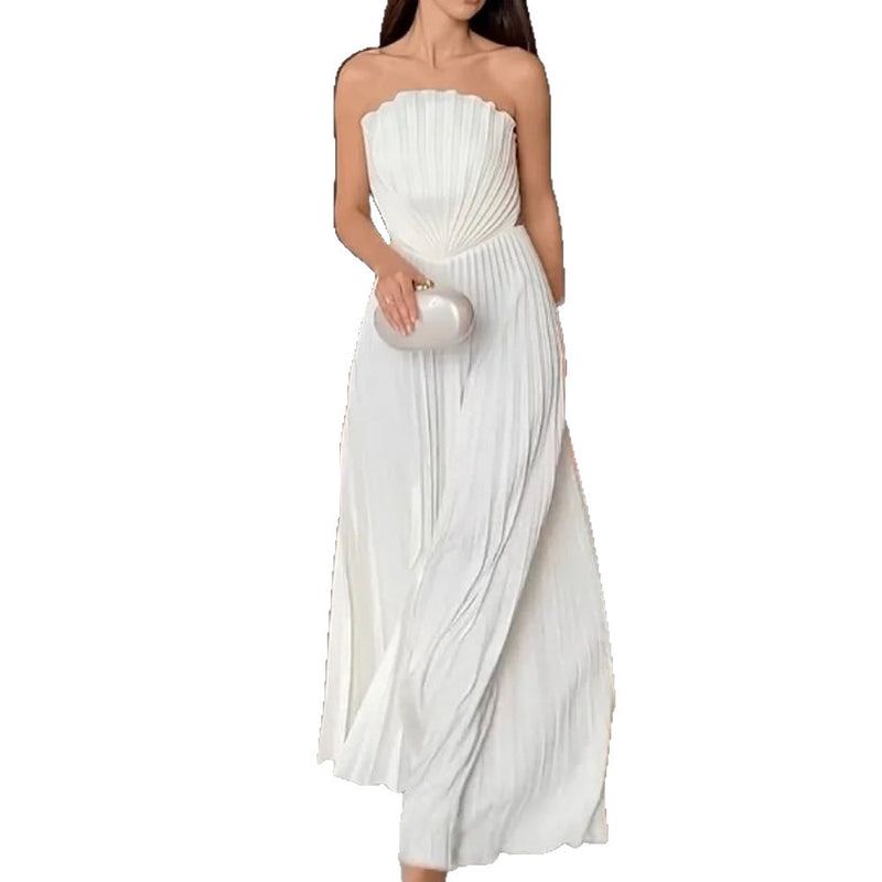 Elegant Folding Swing Pleated Temperament Jumpsuit