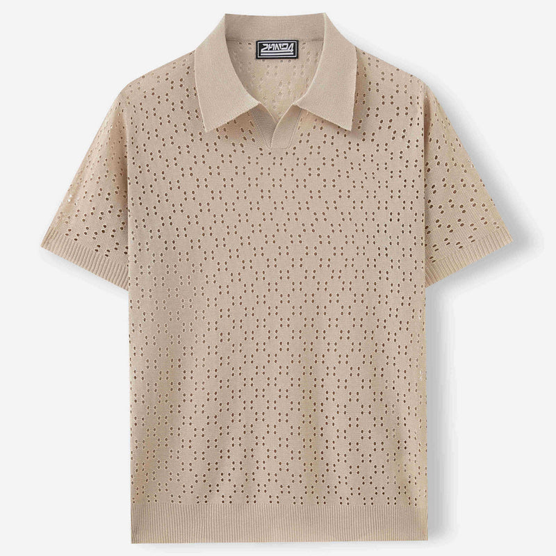 Dovetail Collar Tencel Men's Casual Sweater