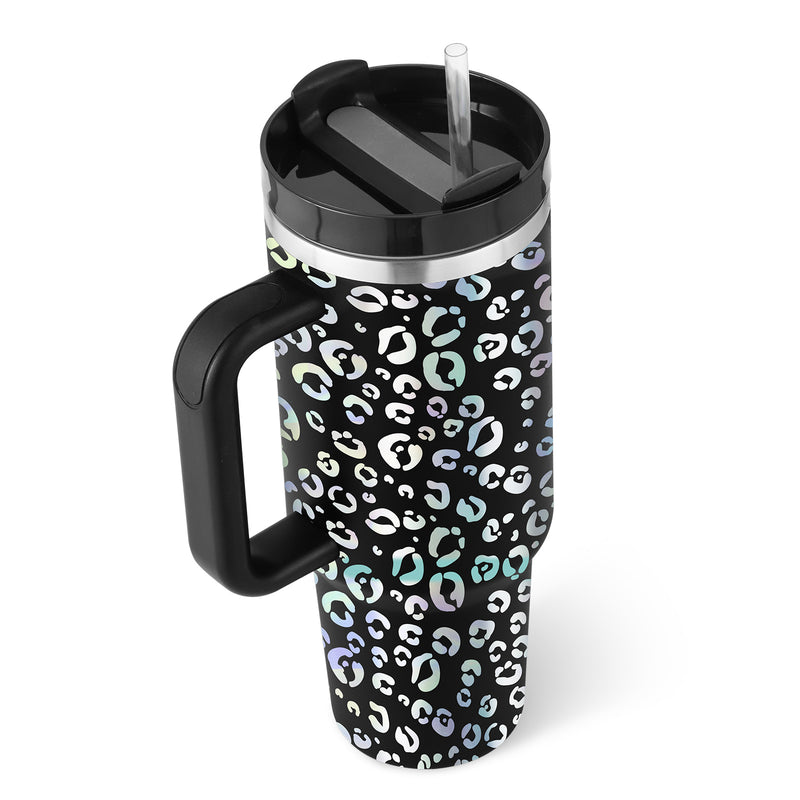40 Oz Tumbler With Handle Straw Stainless Steel