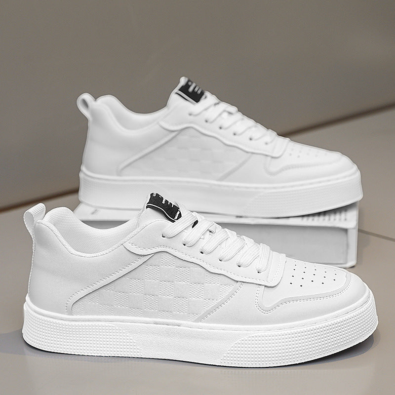Casual Lace-up Sneakers Men Plaid Flats Shoes