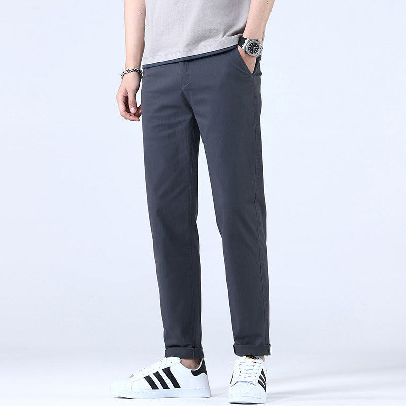 Slim Fit Straight Stretch Trousers