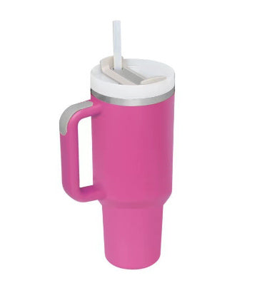 40 Oz Tumbler With Handle Straw Stainless Steel