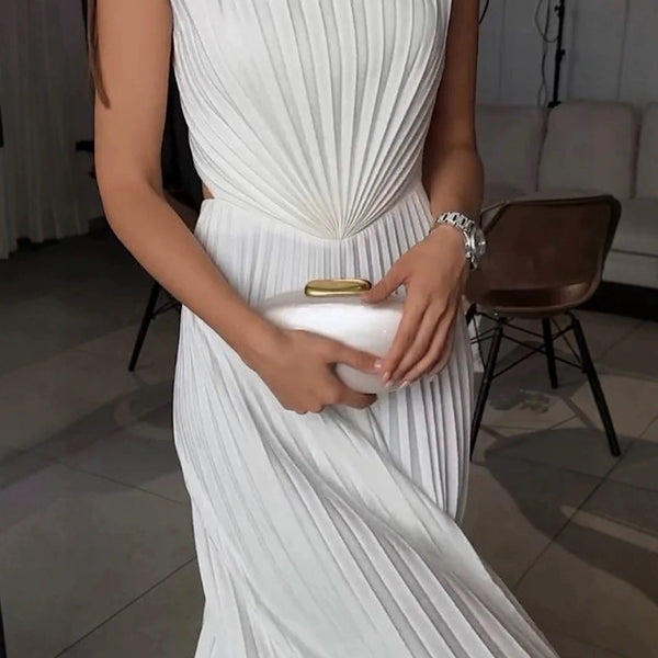 Elegant Folding Swing Pleated Temperament Jumpsuit