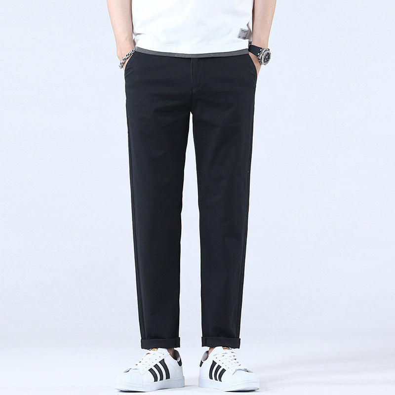 Slim Fit Straight Stretch Trousers