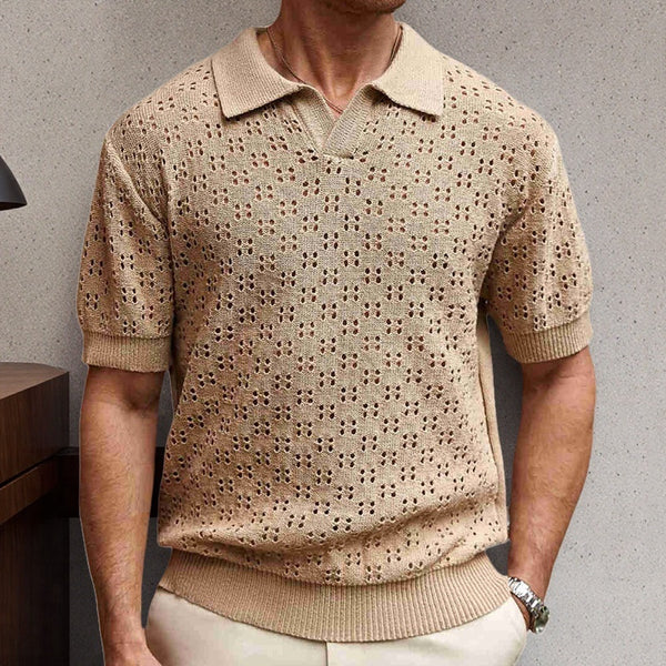 Dovetail Collar Tencel Men's Casual Sweater