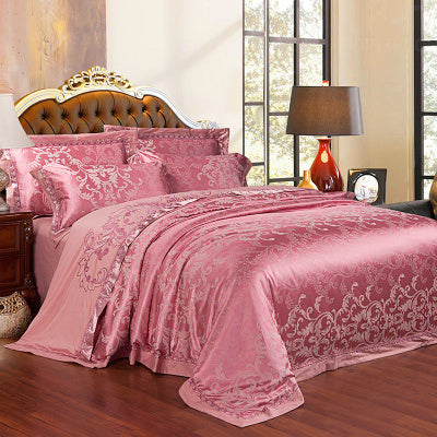 Ice Silk Jacquard Luxury High-end Linen And Cotton Bedding Set