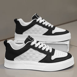 Casual Lace-up Sneakers Men Plaid Flats Shoes
