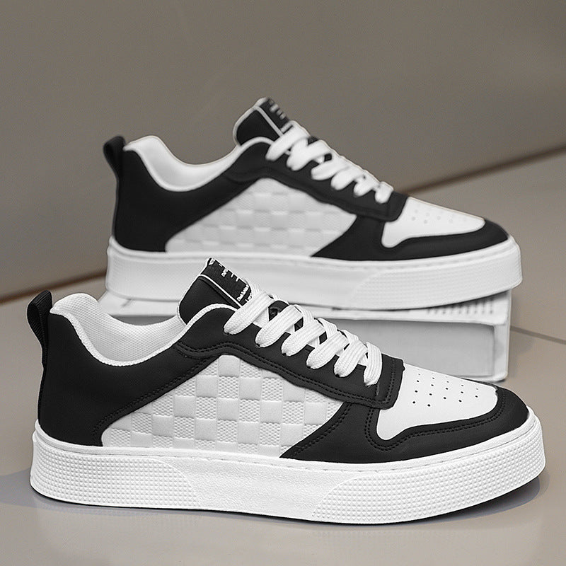 Casual Lace-up Sneakers Men Plaid Flats Shoes