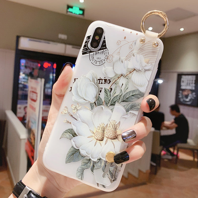 Compatible with Apple , Wristband flower phone case