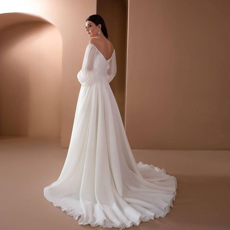 CAMINA Collar Slim Solid Long Dress