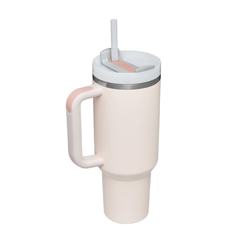 40 Oz Tumbler With Handle Straw Stainless Steel